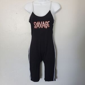 Sparks Medium Fitted Bodycon Black Romper Savage Graphic Grunge Athletic Soft